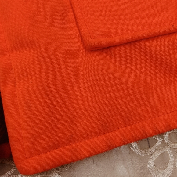 Vintage Woolrich Buffalo Wool Plaid and Acrylic Orange Reversible Jacket, XL - Picture 15 of 16